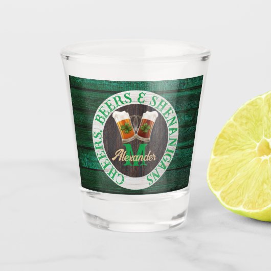 ブラウン素朴ウッド応援ビーズシェナニガン ショットグラス (正面)