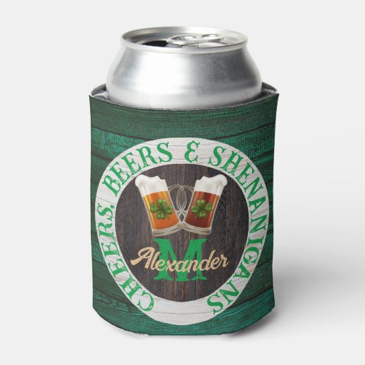 ブラウン素朴ウッド応援ビーズシェナニガン 缶クーラー (缶正面)