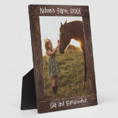 ブラウン素朴ウッド文字カスタマイズ可能なフォトフレーム フォトプラーク (側面)