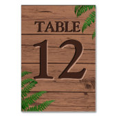 ブラウン素朴ウッド葉のボホ結婚ズ テーブルナンバー (裏面)