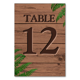 ブラウン素朴ウッド葉のボホ結婚ズ テーブルナンバー