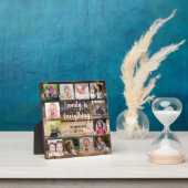 ブラウン素朴ウッド12フォトコラージュ家族 フォトプラーク (インサイチュ)