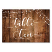 ブラウン素朴ウッド&ライトストリングテーブルテンカード テーブルナンバー (正面)