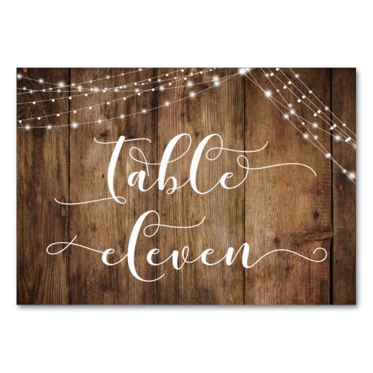 ブラウン素朴ウッド&ライトテーブルイレブンカード テーブルナンバー (正面)