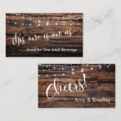 ブラウン素朴ウッド&ライトドリンクチケットエンクロージャ エンクロージャーカード (正面/裏面)