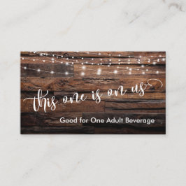 ブラウン素朴ウッド&ライトドリンクチケットエンクロージャ エンクロージャーカード