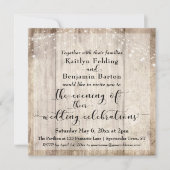 ブラウン素朴ウッド&ライト夕べ結婚ズイベント 招待状 (正面)