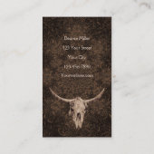 ブラウン素朴エレガントウエスタンブルスカル 名刺 (裏面)