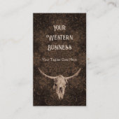 ブラウン素朴エレガントウエスタンブルスカル 名刺 (正面)