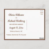 ブラウン素朴カントリーヒマワリ婚約フローラ ポストカード (裏面)