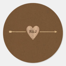 ブラウン素朴クラフトハートアローウッドジー