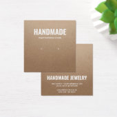 ブラウン素朴クラフトホワイトハンドメイドスタッドイヤリング (デスク)