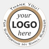 ブラウン素朴クラフト紙ありがとうございました ラウンドシール (正面)