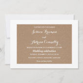 ブラウン素朴クラフト紙カントリーウェディング 招待状 (正面)