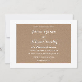 ブラウン素朴クラフト紙カントリーリハーサルディナー 招待状