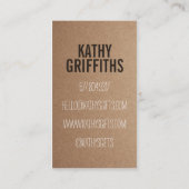 ブラウン素朴クラフト紙ダイー手作りダンボール 名刺 (裏面)