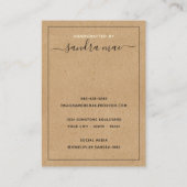 ブラウン素朴クラフト紙ルックジュエリーディスプレイカード 名刺 (裏面)