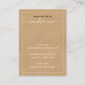 ブラウン素朴クラフト紙ルックジュエリーディスプレイカード 名刺 (裏面)