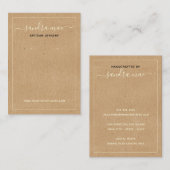 ブラウン素朴クラフト紙ルックジュエリーディスプレイカード 名刺 (正面/裏面)