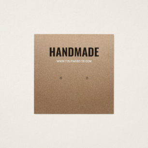 ブラウン素朴クラフト紙手作りスタッドイヤリング