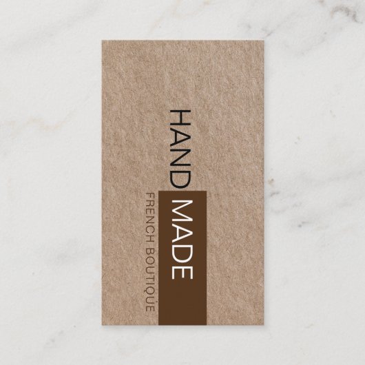 ブラウン素朴クラフト紙衣料品価格つるラベル 名刺 (正面)