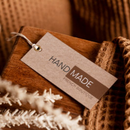 ブラウン素朴クラフト紙衣料品価格つるラベル 名刺