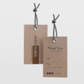 ブラウン素朴クラフト紙衣料品価格つるラベル 名刺