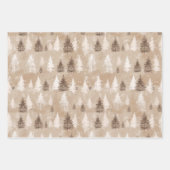 ブラウン素朴クリスマスウィンターベア ラッピングペーパーシート (正面)