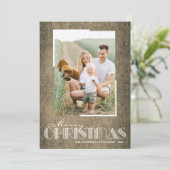 ブラウン素朴クリスマスフォトホリデーカード シーズンカード (スタンド正面)