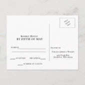 ブラウン素朴シンプル書道モダンRSVP インビテーションポストカード (裏面)