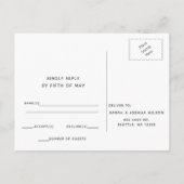 ブラウン素朴シンプル書道モダンRSVP インビテーションポストカード (裏面)