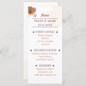 ブラウン素朴ズ結婚ディナー メニュー (正面/裏面)