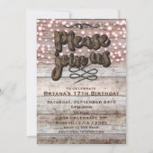 ブラウン素朴タイプ木材&ライトエレガント招待状 招待状 (正面)