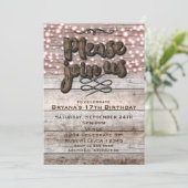 ブラウン素朴タイプ木材&ライトエレガント招待状 招待状 (スタンド正面)