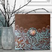 ブラウン素朴ターコイズカウボーイウェスタンカントリー タイル