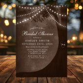 ブラウン素朴ツリーライトブライダルシャワー 招待状