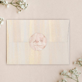 ブラウン素朴テラコッタスクリプトモノグラム結婚ズ ラウンドシール