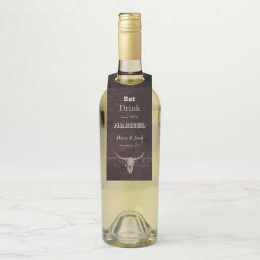 ブラウン素朴ドク食べドウェスタン結婚したブルスカル ボトルネックタグ (ボトル)