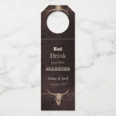 ブラウン素朴ドク食べドウェスタン結婚したブルスカル ボトルネックタグ (正面)