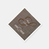 ブラウン素朴バック結婚グラウンドの紙 スタンダードカクテルナプキン (角)