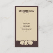 ブラウン素朴ファームの生卵 名刺 (裏面)