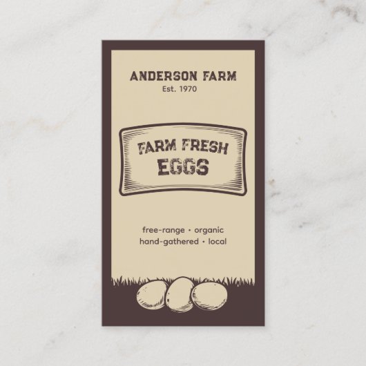 ブラウン素朴ファームの生卵 名刺 (正面)