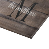 ブラウン素朴ファームハウスバーンウッドモノグラム名 カッティングボード (角)