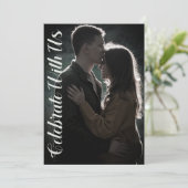 ブラウン素朴フォト結婚式招待状 招待状 (スタンド正面)