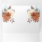 ブラウン素朴フラワーカスタムウェディング 三つ折り招待状 (内部最初)