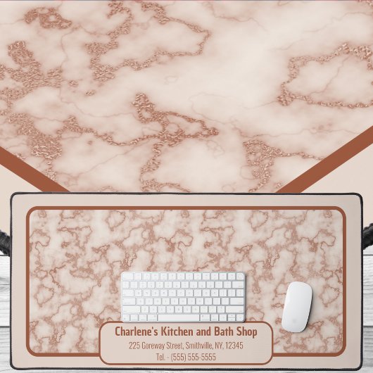 ブラウン素朴マーブル – キャビンオフィス デスクマット