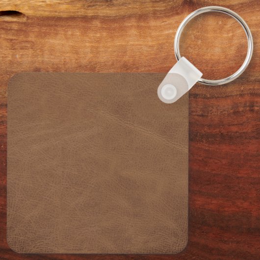 ブラウン素朴レザーフェイクカスタムモノグラム名鍵 キーホルダー (裏面)