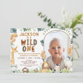 ブラウン素朴ワイルドワンサファリ1歳 招待状 (スタンド正面)