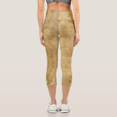 ブラウン素朴ヴィンテージ紙の羊皮紙とつる植物 カプリレギンス (裏面)