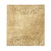 ブラウン素朴ヴィンテージ紙の羊皮紙とつる植物 ノートパッド (正面)